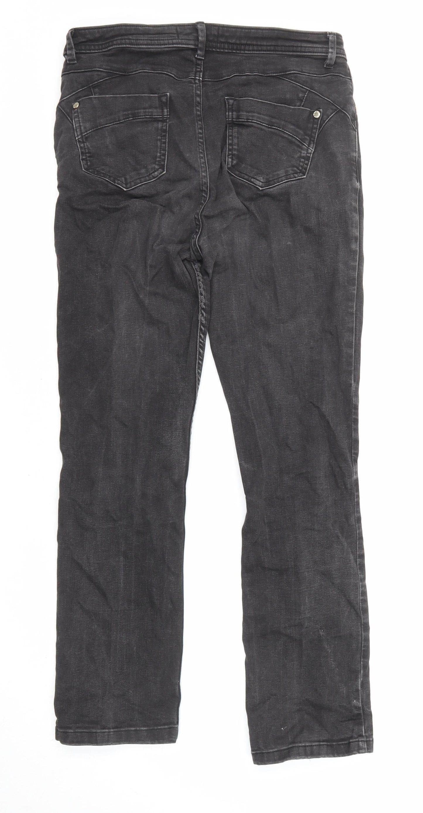 Womens UK Size 12 Marks and Spencer Slim Fit Straight Black Jeans