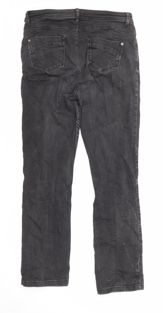 Womens UK Size 12 Marks and Spencer Slim Fit Straight Black Jeans
