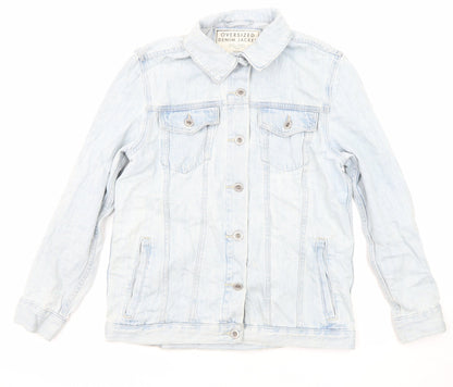 NEXT Womens Blue Jacket Size 10 Button - Pockets