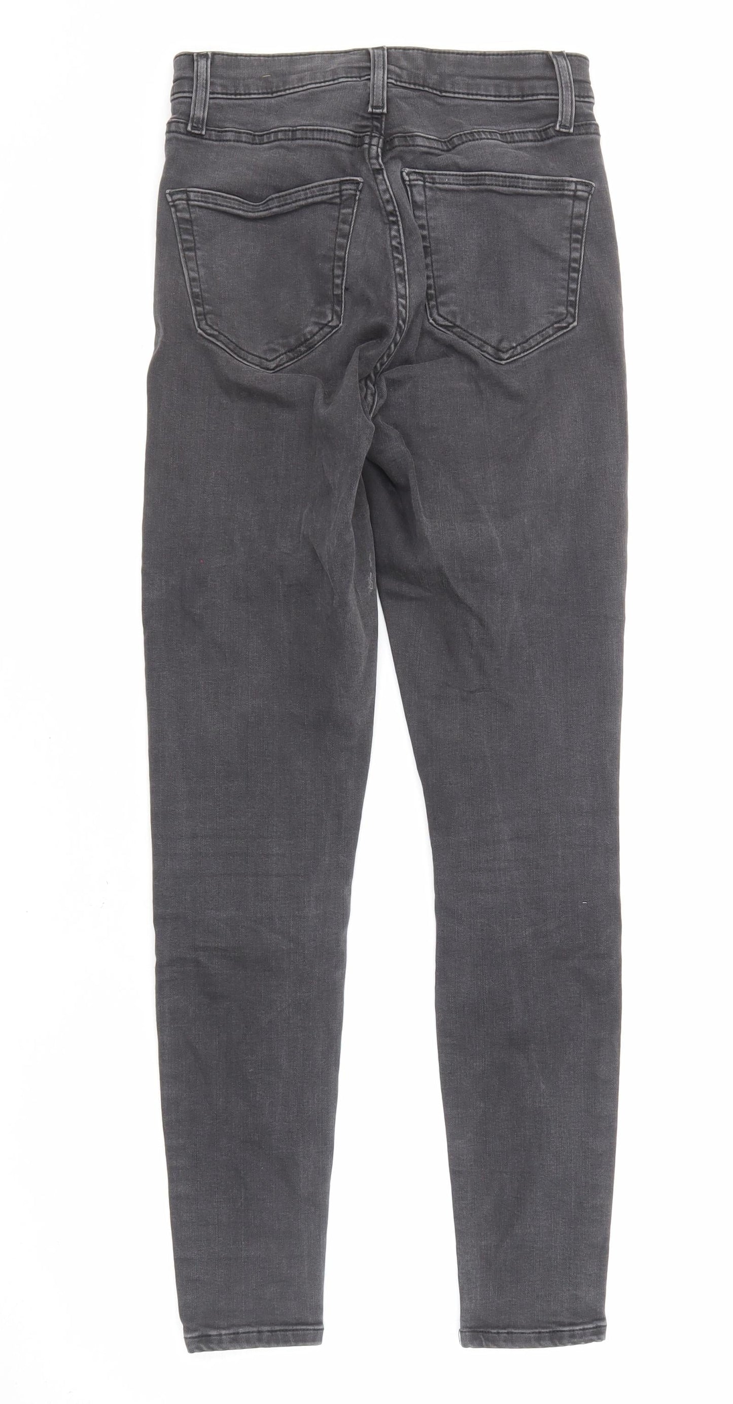 Topshop Womens Grey Cotton Skinny Jeans Size 26 in L32 in Regular Zip