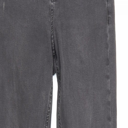 Topshop Womens Grey Cotton Skinny Jeans Size 26 in L32 in Regular Zip
