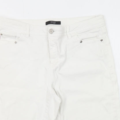 Basler Womens White Cotton Bermuda Shorts Size 34 in L12 in Regular Zip