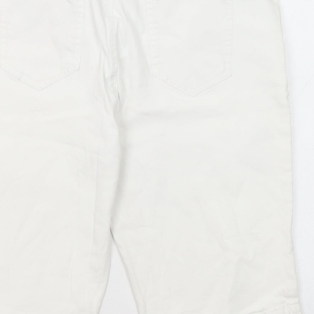 Basler Womens White Cotton Bermuda Shorts Size 34 in L12 in Regular Zip