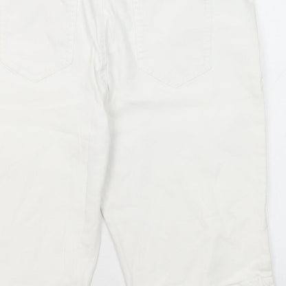Basler Womens White Cotton Bermuda Shorts Size 34 in L12 in Regular Zip