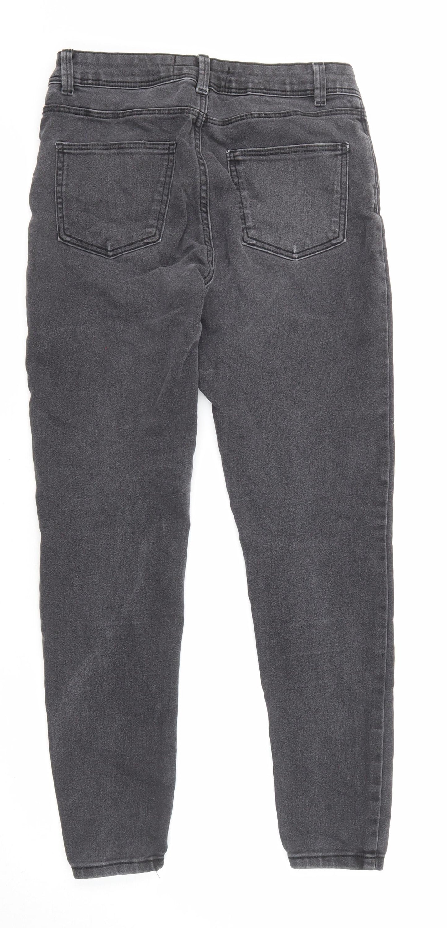 Denim & Co. Womens Grey Cotton Skinny Jeans Size 12 L27 in Regular Zip