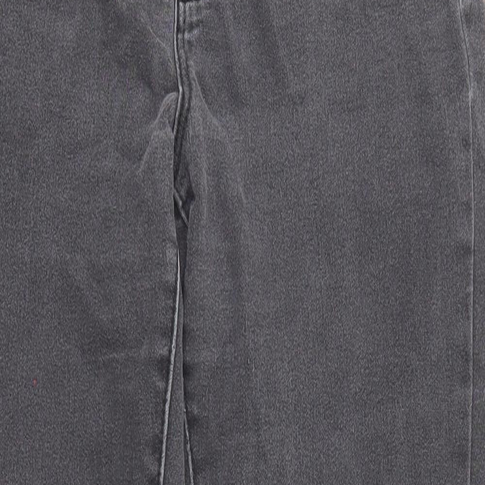 Denim & Co. Womens Grey Cotton Skinny Jeans Size 12 L27 in Regular Zip