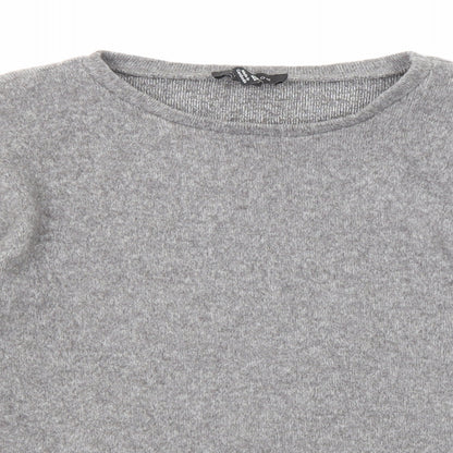 New Look Womens Grey Round Neck Polyester Pullover Jumper Size M