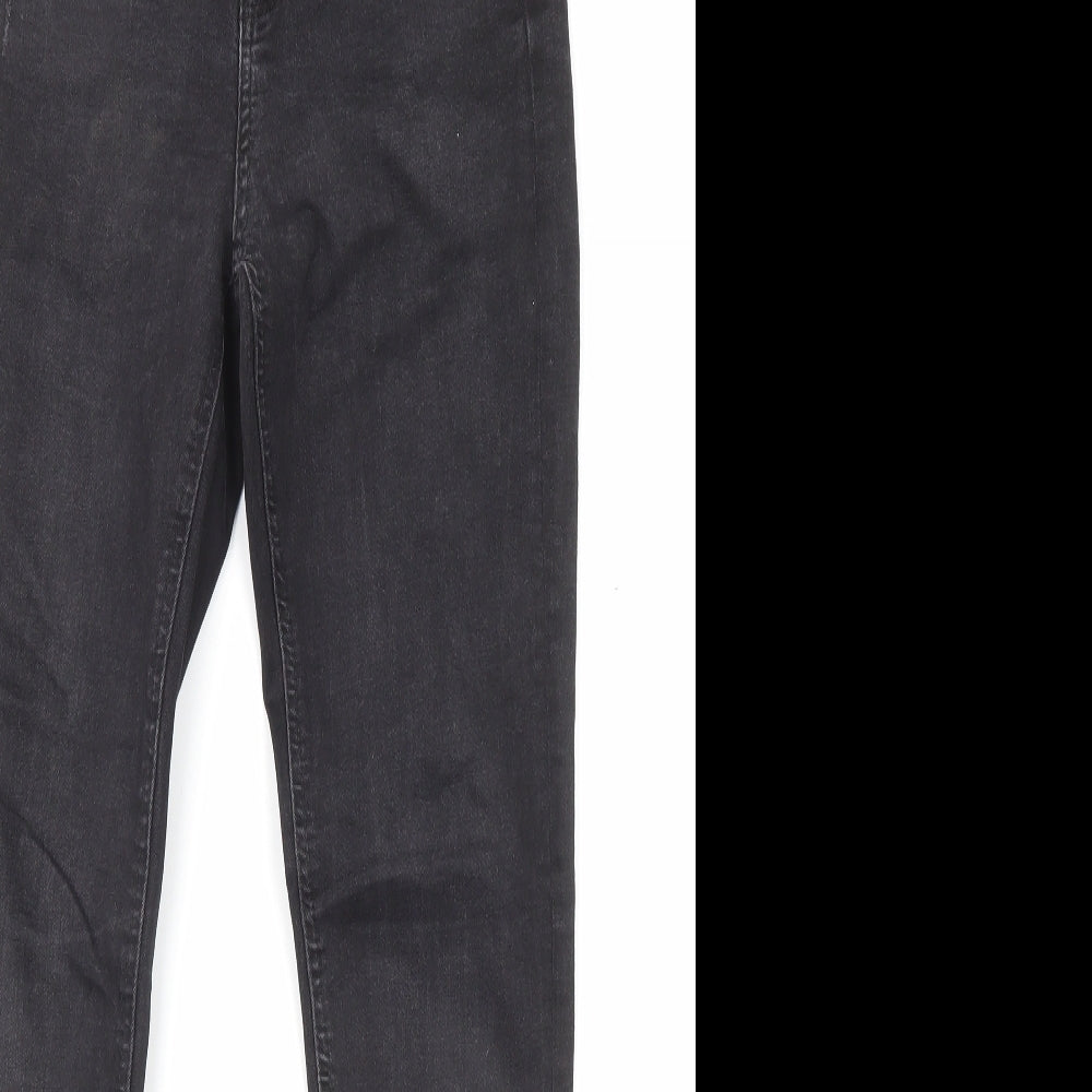 Denim & Co. Womens Black Cotton Skinny Jeans Size 10 L26 in Regular Button - Raw Hem