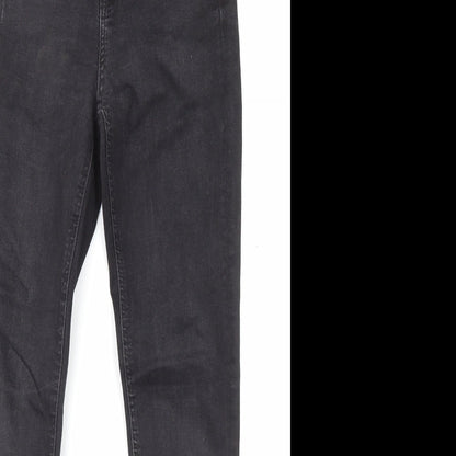 Denim & Co. Womens Black Cotton Skinny Jeans Size 10 L26 in Regular Button - Raw Hem