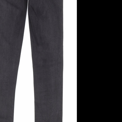 Denim & Co. Womens Black Cotton Skinny Jeans Size 10 L26 in Regular Button - Raw Hem