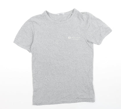 Sergio Tacchini Womens Grey Cotton Basic T-Shirt Size 4 Round Neck