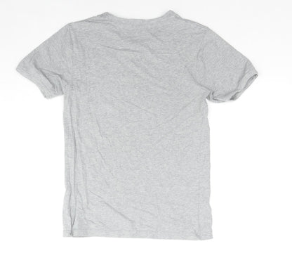 Sergio Tacchini Womens Grey Cotton Basic T-Shirt Size 4 Round Neck