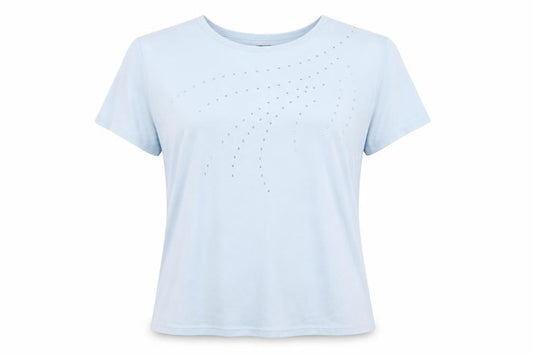 Womens UK Size 12 Casual Club Blue Basic T-Shirt