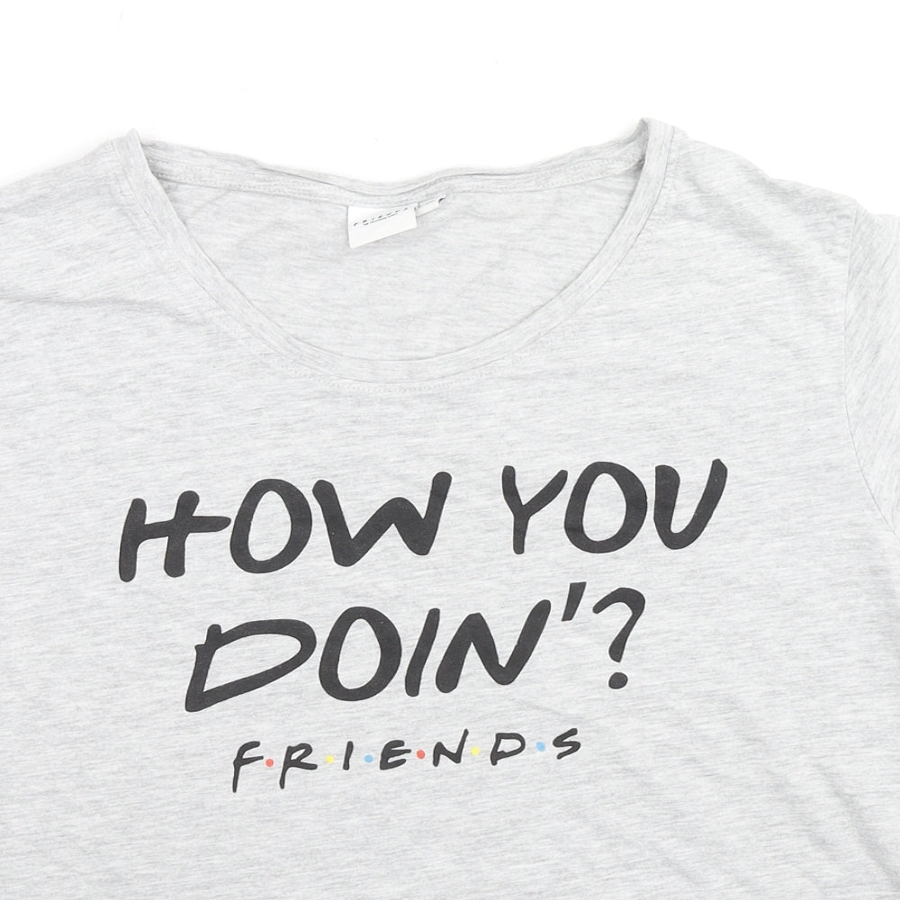 Womens UK Size XL Friends Grey Basic T-Shirt