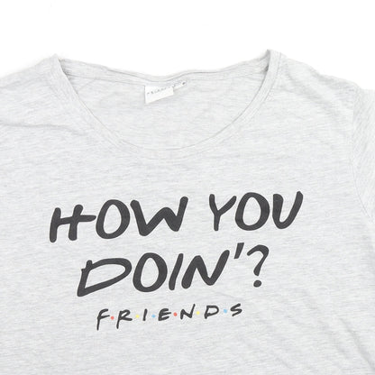 Womens UK Size XL Friends Grey Basic T-Shirt
