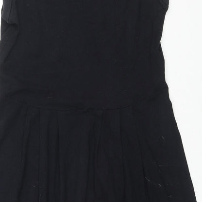 The White Company Womens Black Cotton Shift Size L Round Neck Pullover