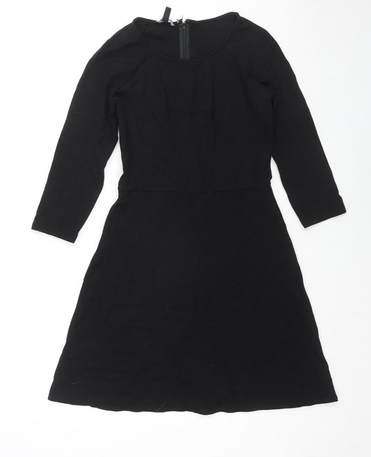 Baukjen Womens Black Viscose Shift Size 12 Round Neck Zip