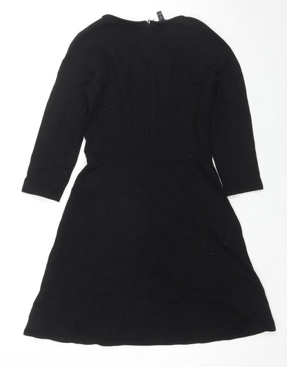 Baukjen Womens Black Viscose Shift Size 12 Round Neck Zip