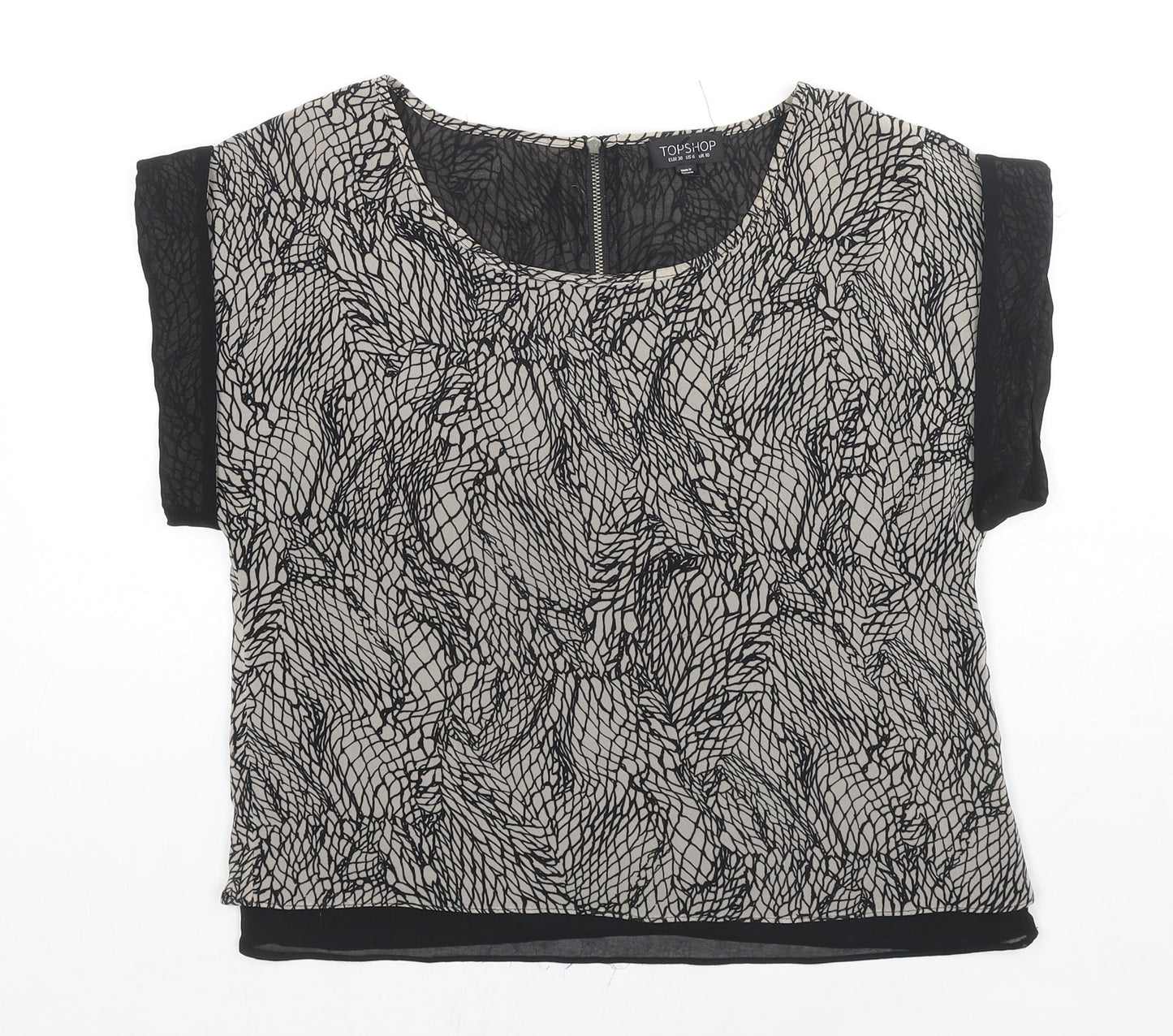 Womens UK Size 10 Topshop Black Basic T-Shirt