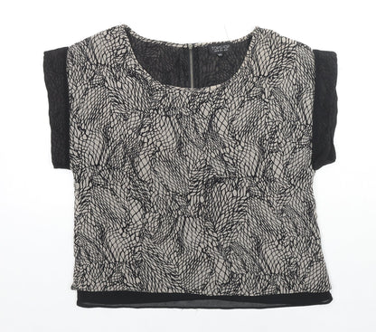 Womens UK Size 10 Topshop Black Basic T-Shirt