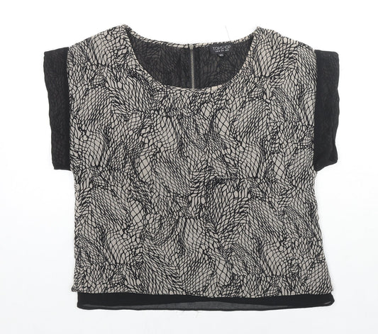 Womens UK Size 10 Topshop Black Basic T-Shirt