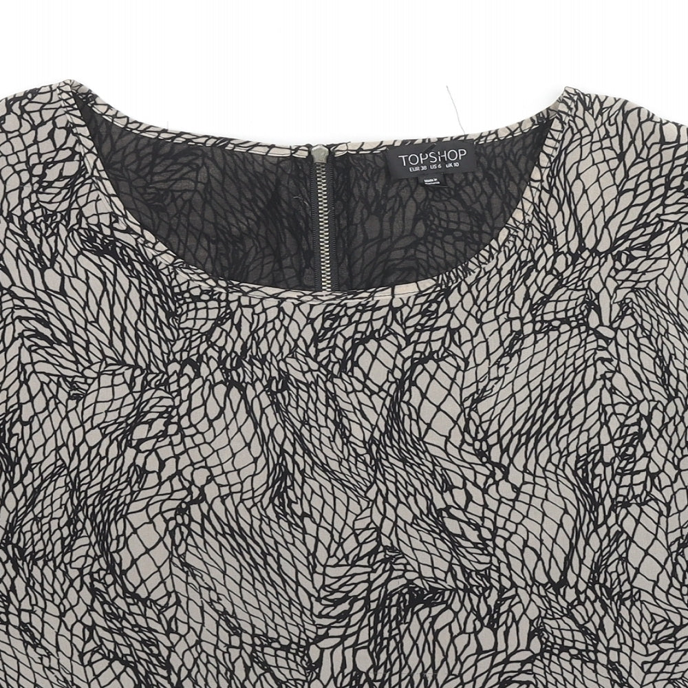 Womens UK Size 10 Topshop Black Basic T-Shirt