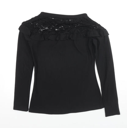Womens UK Size 8 Debenhams Black Jersey Blouse
