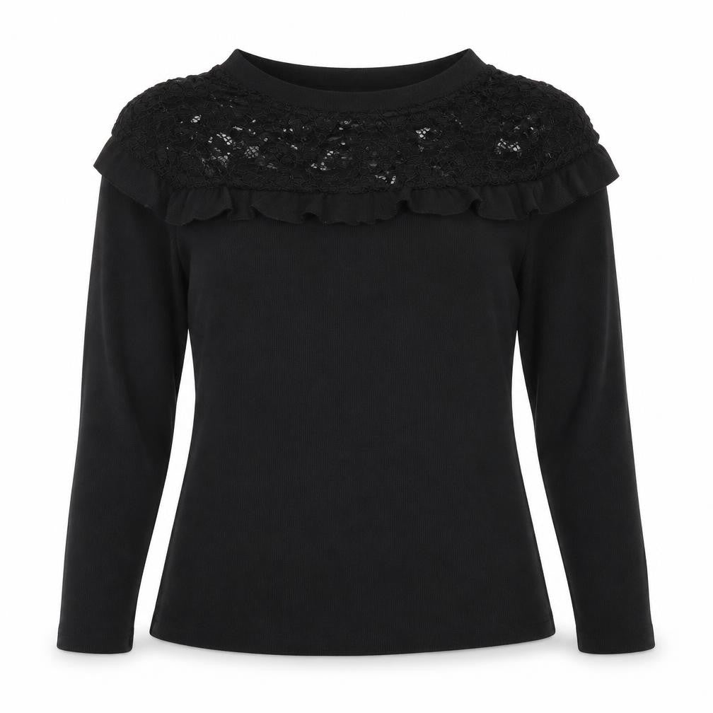 Womens UK Size 8 Debenhams Black Jersey Blouse