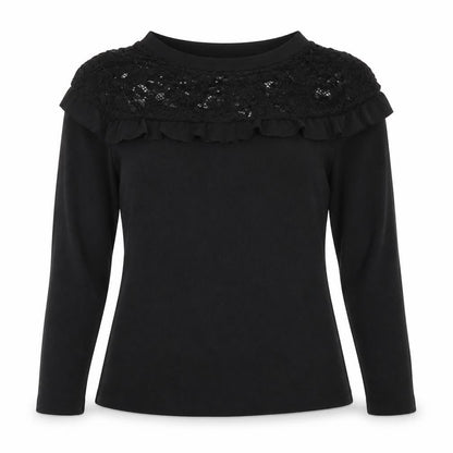 Womens UK Size 8 Debenhams Black Jersey Blouse