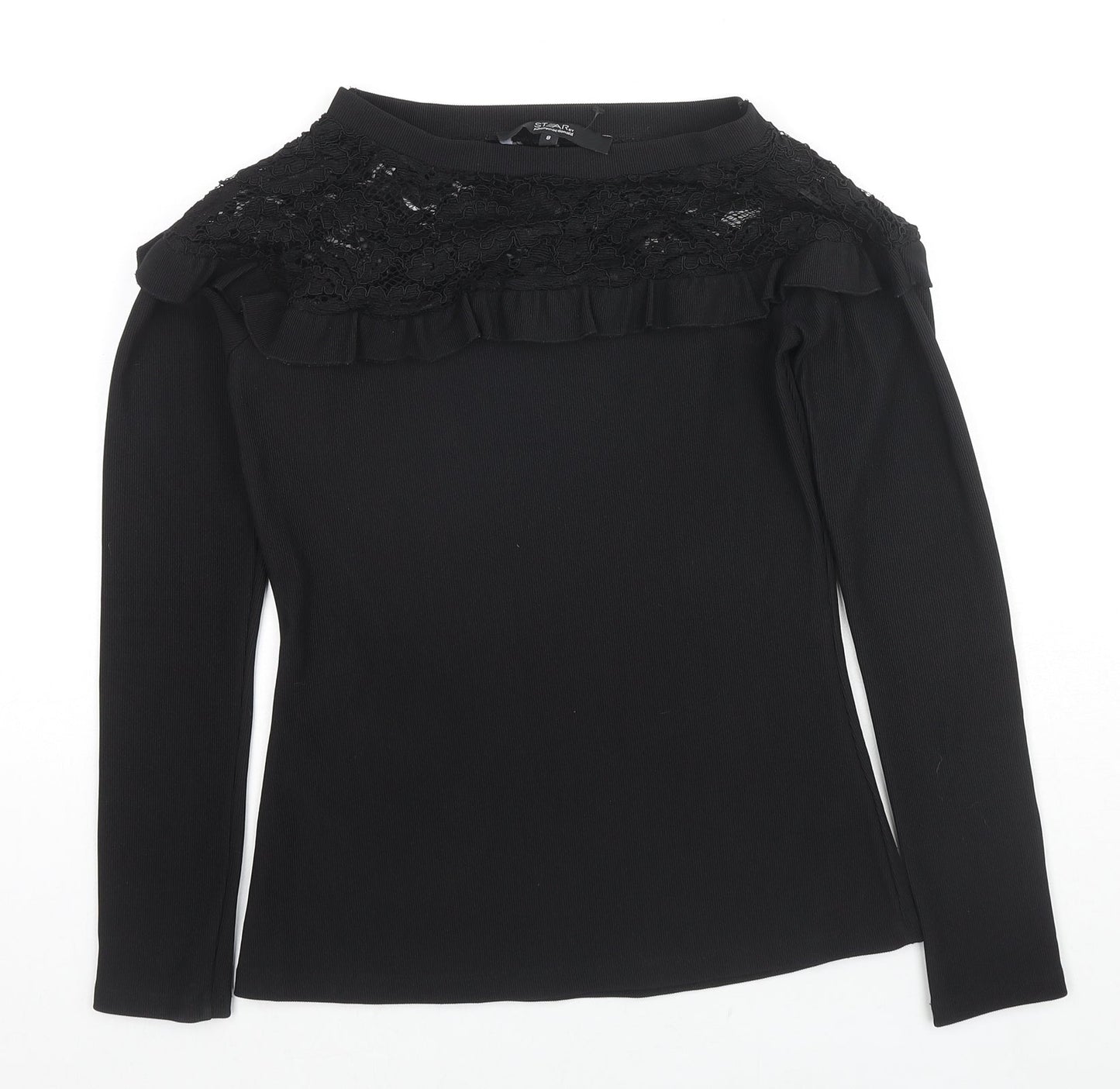 Womens UK Size 8 Debenhams Black Jersey Blouse