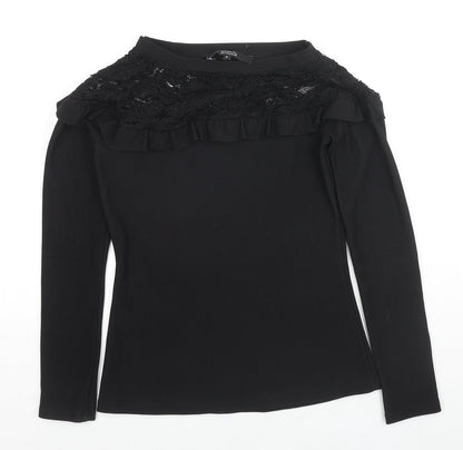 Womens UK Size 8 Debenhams Black Jersey Blouse