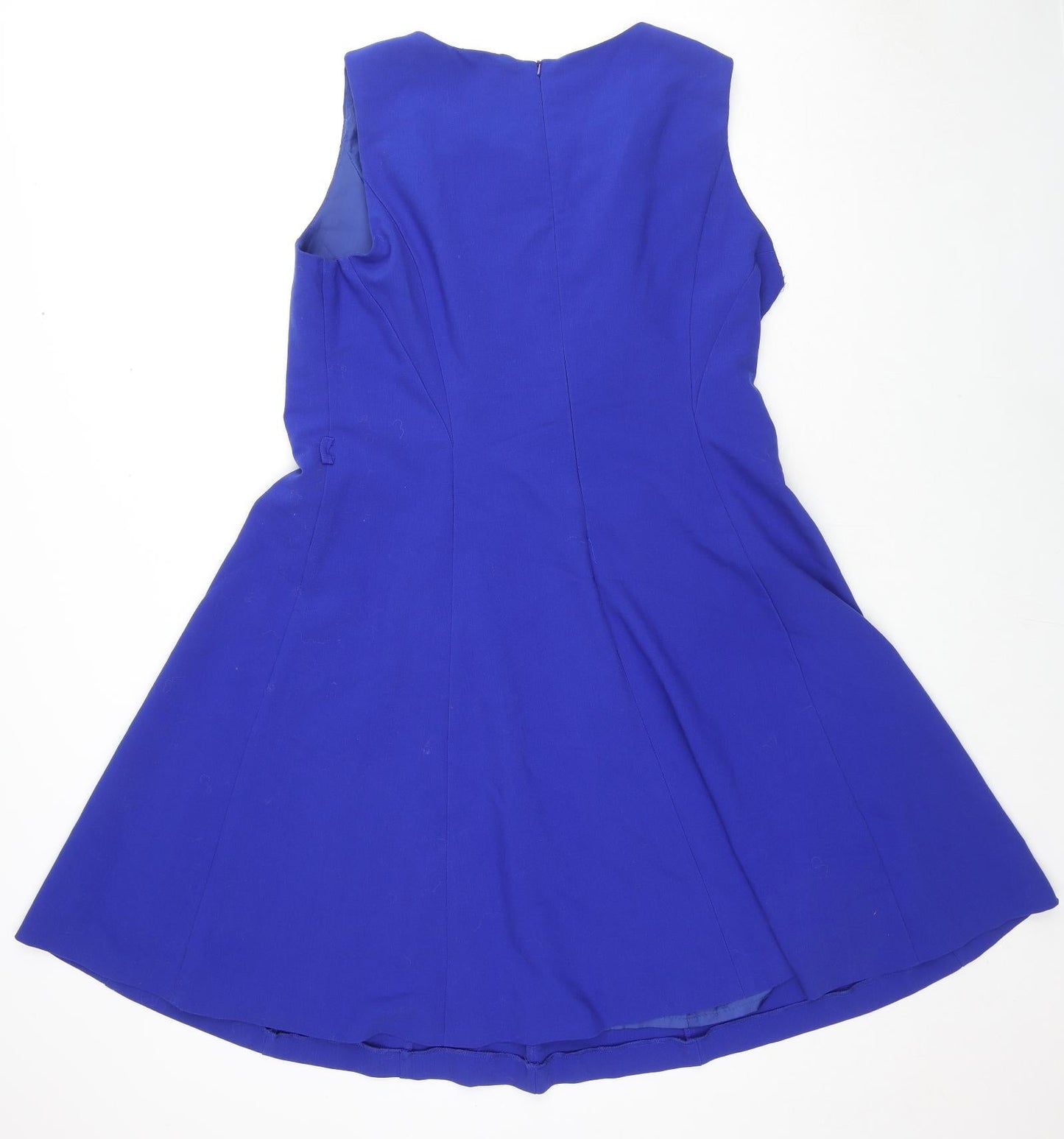 Principles Womens Blue Polyester A-Line Size 12 Round Neck Zip
