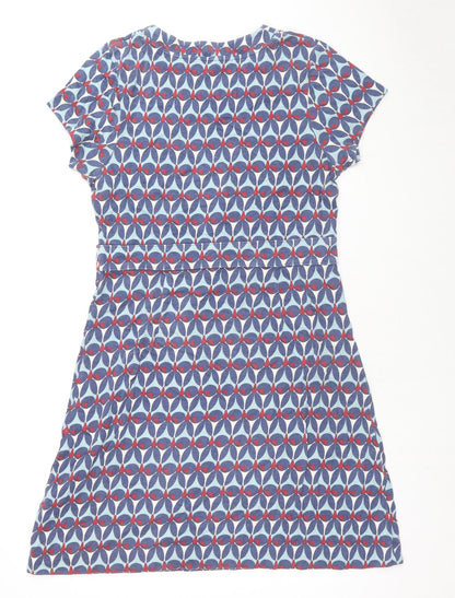 Mudd & Water Womens Black Geometric Cotton Fit & Flare Size 14 Round Neck Pullover