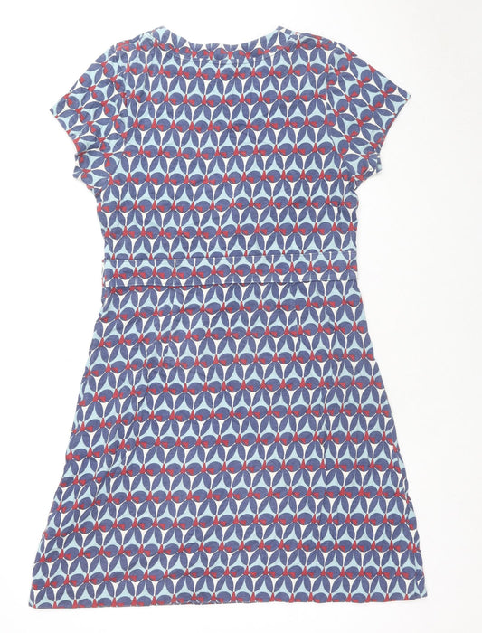 Mudd & Water Womens Black Geometric Cotton Fit & Flare Size 14 Round Neck Pullover