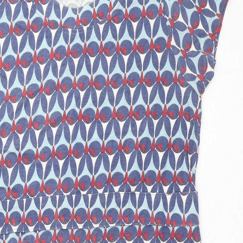 Mudd & Water Womens Black Geometric Cotton Fit & Flare Size 14 Round Neck Pullover