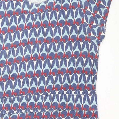 Mudd & Water Womens Black Geometric Cotton Fit & Flare Size 14 Round Neck Pullover