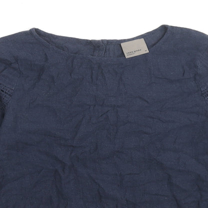 Womens UK Size XS VERO MODA Blue Basic Blouse