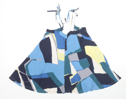 French Connection Womens Blue Colourblock Viscose Camisole Tank Size S V-Neck