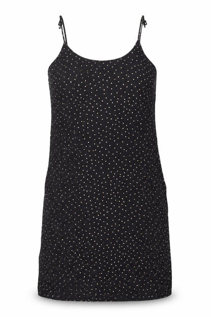 & Other Stories Womens Black Polka Dot Polyester Tunic Tank Size 10 Round Neck - Side Slits