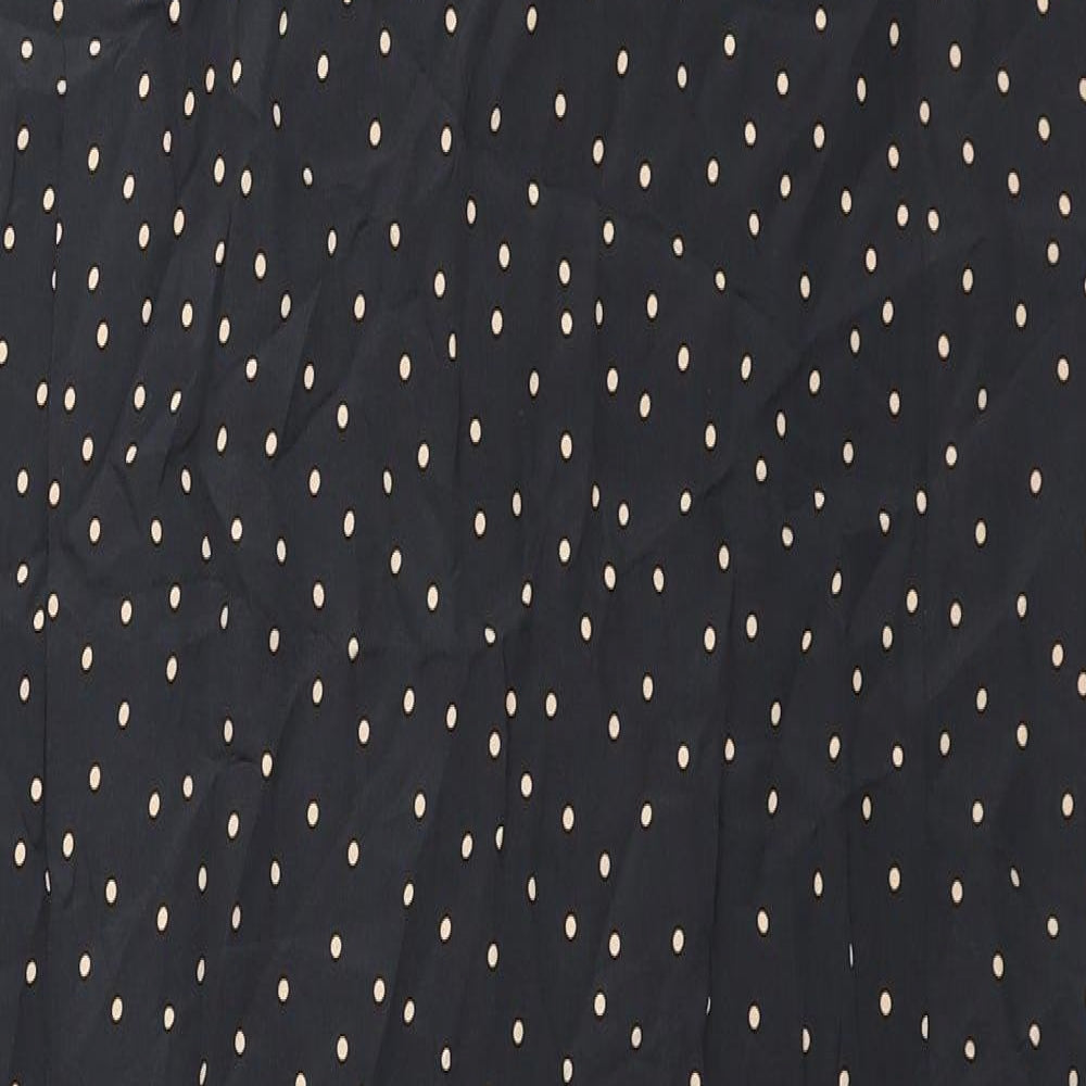 & Other Stories Womens Black Polka Dot Polyester Tunic Tank Size 10 Round Neck - Side Slits
