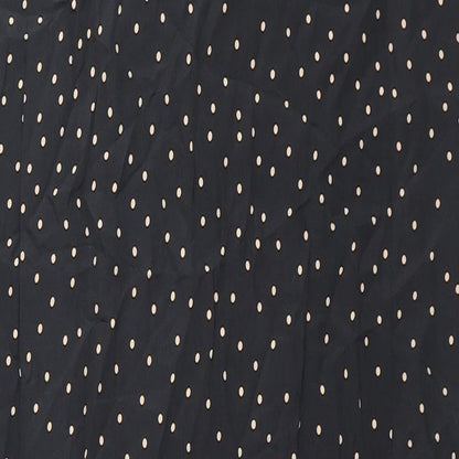 & Other Stories Womens Black Polka Dot Polyester Tunic Tank Size 10 Round Neck - Side Slits
