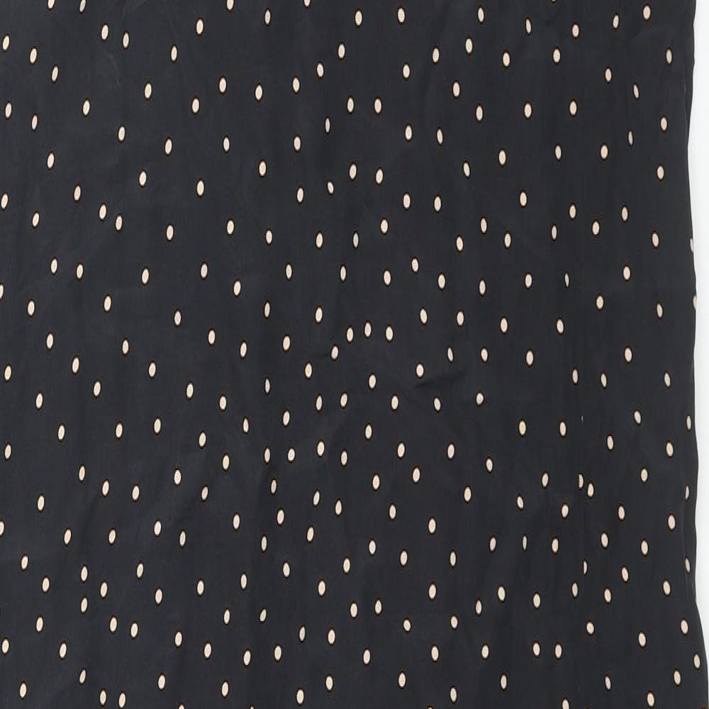 & Other Stories Womens Black Polka Dot Polyester Tunic Tank Size 10 Round Neck - Side Slits