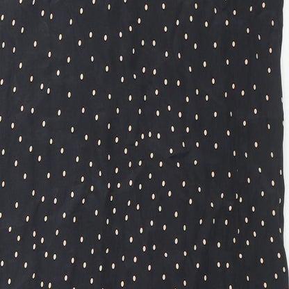 & Other Stories Womens Black Polka Dot Polyester Tunic Tank Size 10 Round Neck - Side Slits