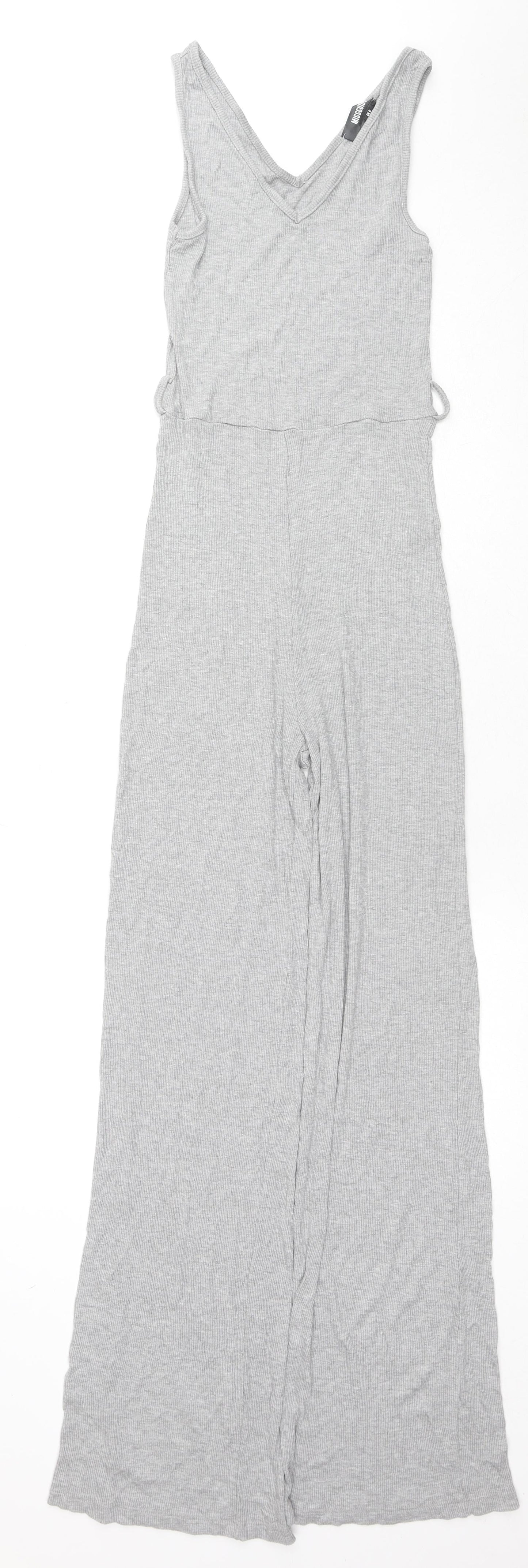 Missguided Womens Grey Paisley Viscose Jumpsuit One-Piece Size 6 L30 in Pullover