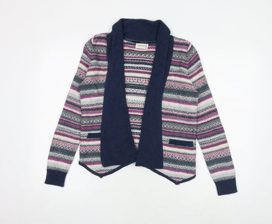 Womens UK Size 10 Indigo Multicoloured Cardigan Jumper