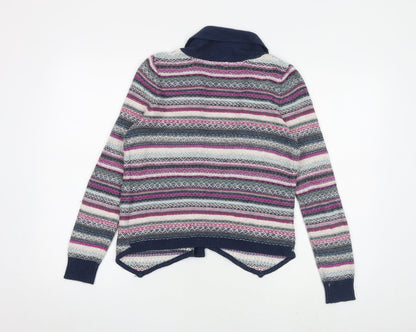 Womens UK Size 10 Indigo Multicoloured Cardigan Jumper
