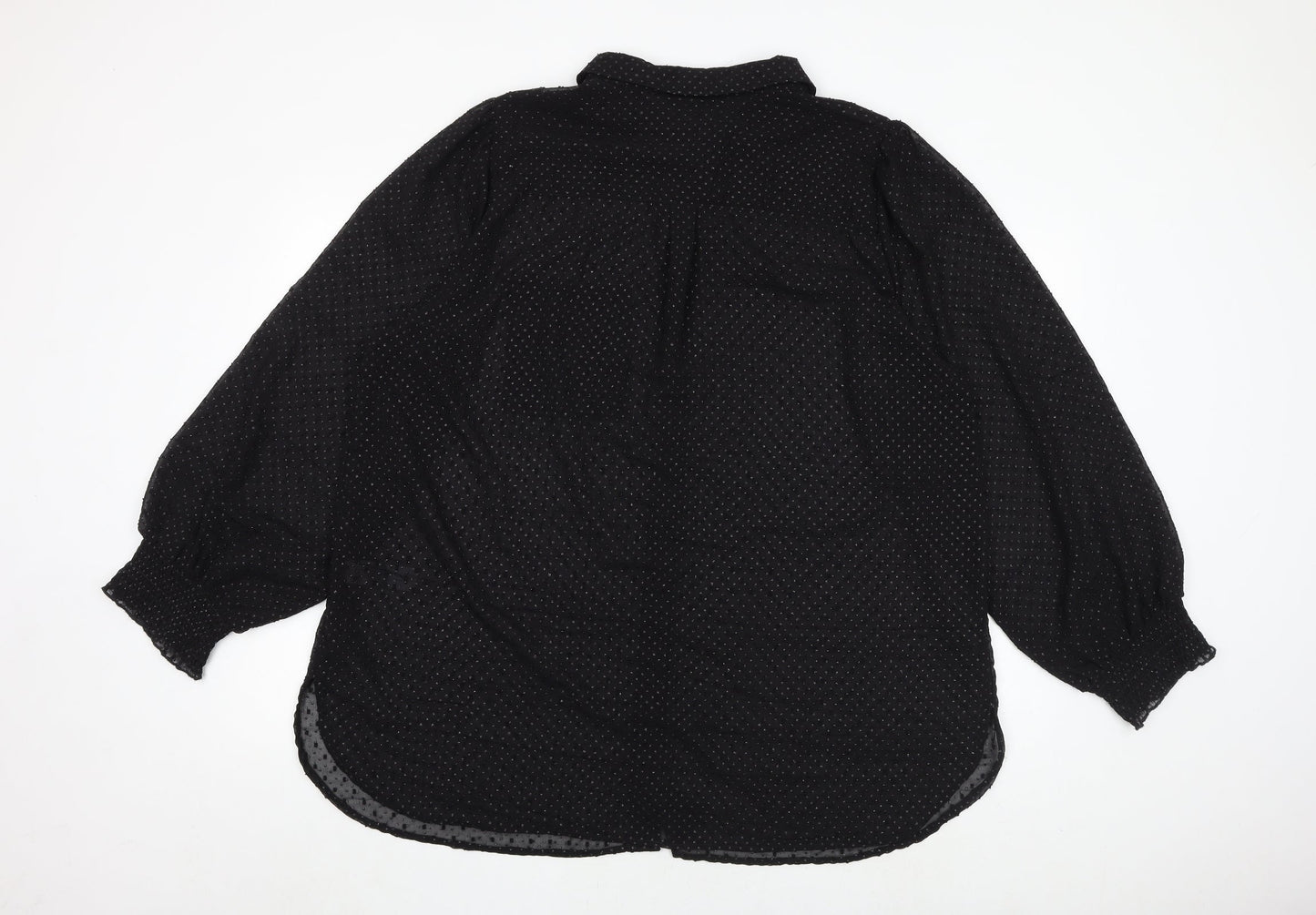 Womens UK Size 24 Love Yours Black Basic Button-Up