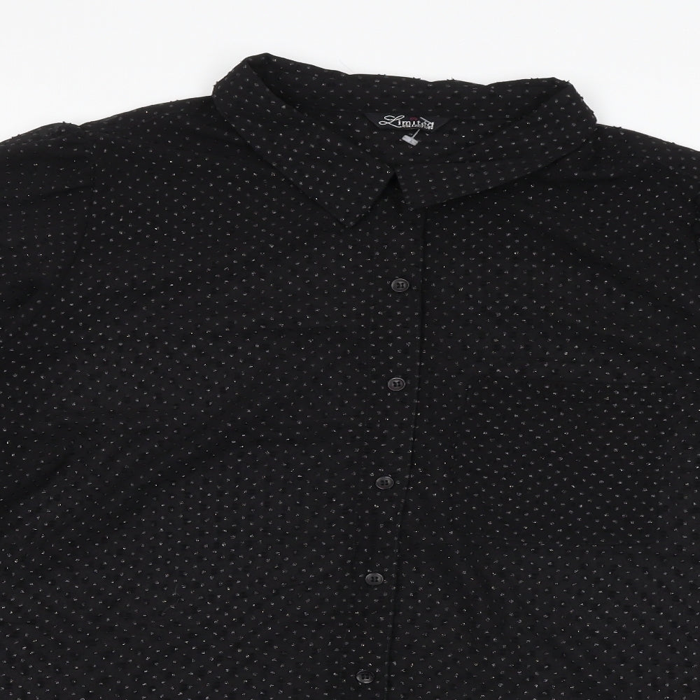 Womens UK Size 24 Love Yours Black Basic Button-Up