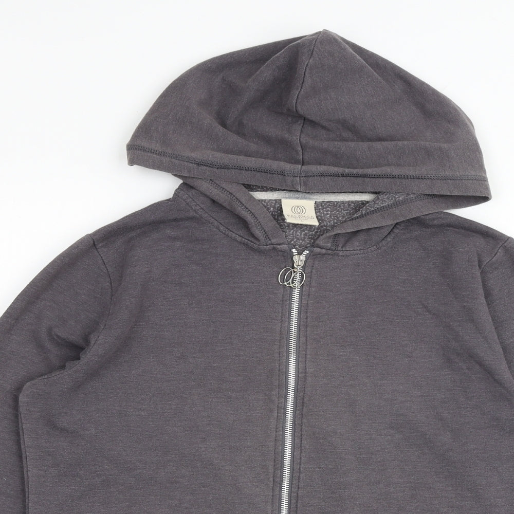 Marika Womens Grey Cotton Full Zip Hoodie Size L Zip