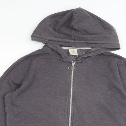 Marika Womens Grey Cotton Full Zip Hoodie Size L Zip